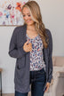 Stay Sweet Waffle Knit Cardigan- Navy