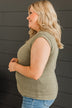 Share Your Happiness Knit Top- Olive