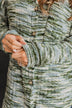 Think About Me Knit Shirt Jacket- Olive & Blue