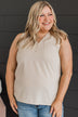 Make An Entrance Sleeveless Top- Beige