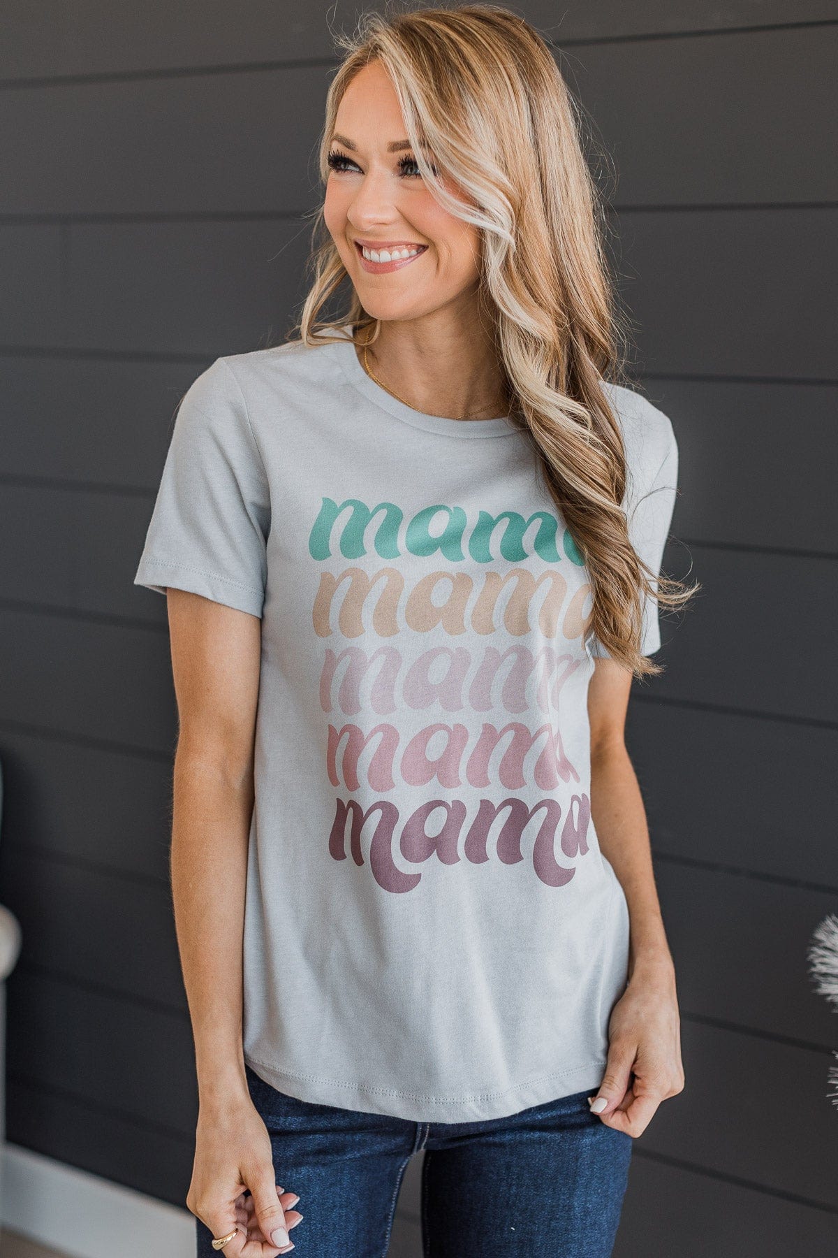 Always There For Me "Mama" Graphic Tee- Grey