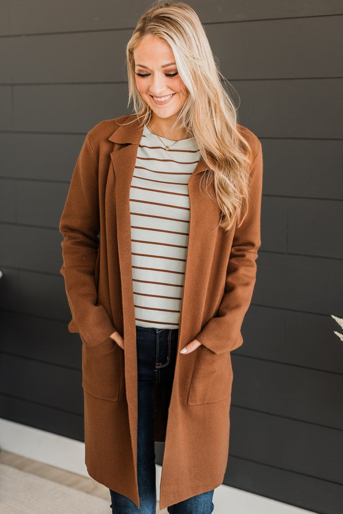 This Time Around Knit Trench Coat Toffee The Pulse Boutique