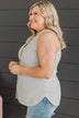 Fool For You Knit Button Tank Top- Off-White