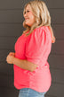 Radiant Energy Knit Top- Neon Pink