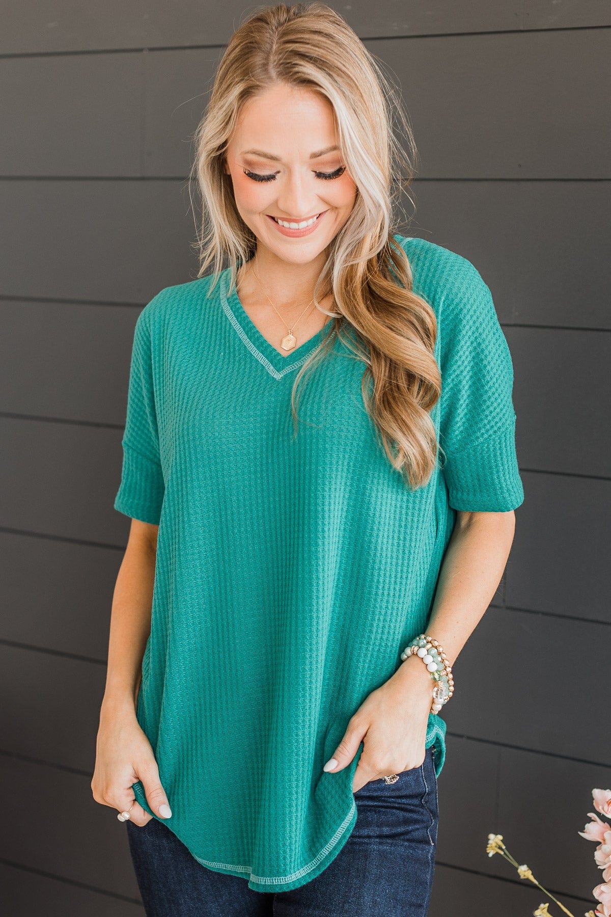 Flirtatious Feelings Knit Top- Jade