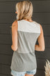 Casually Charming Ribbed Tank Top- Grey & Ivory