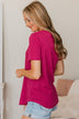Going Steady Knit Top- Fuchsia