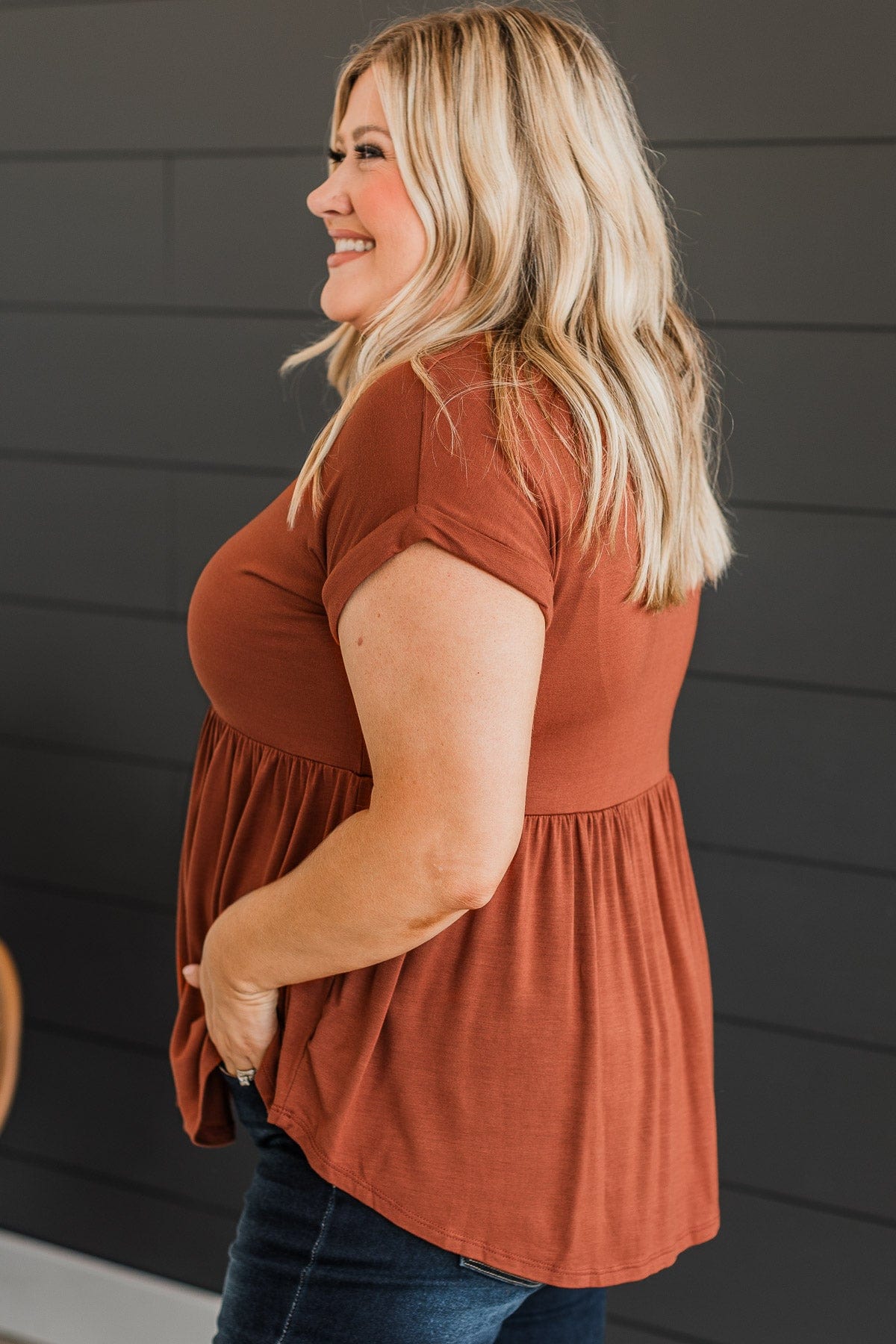Unforgettable Nights Babydoll Top- Hazelnut