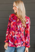 Road To Happiness Floral Blouse- Magenta