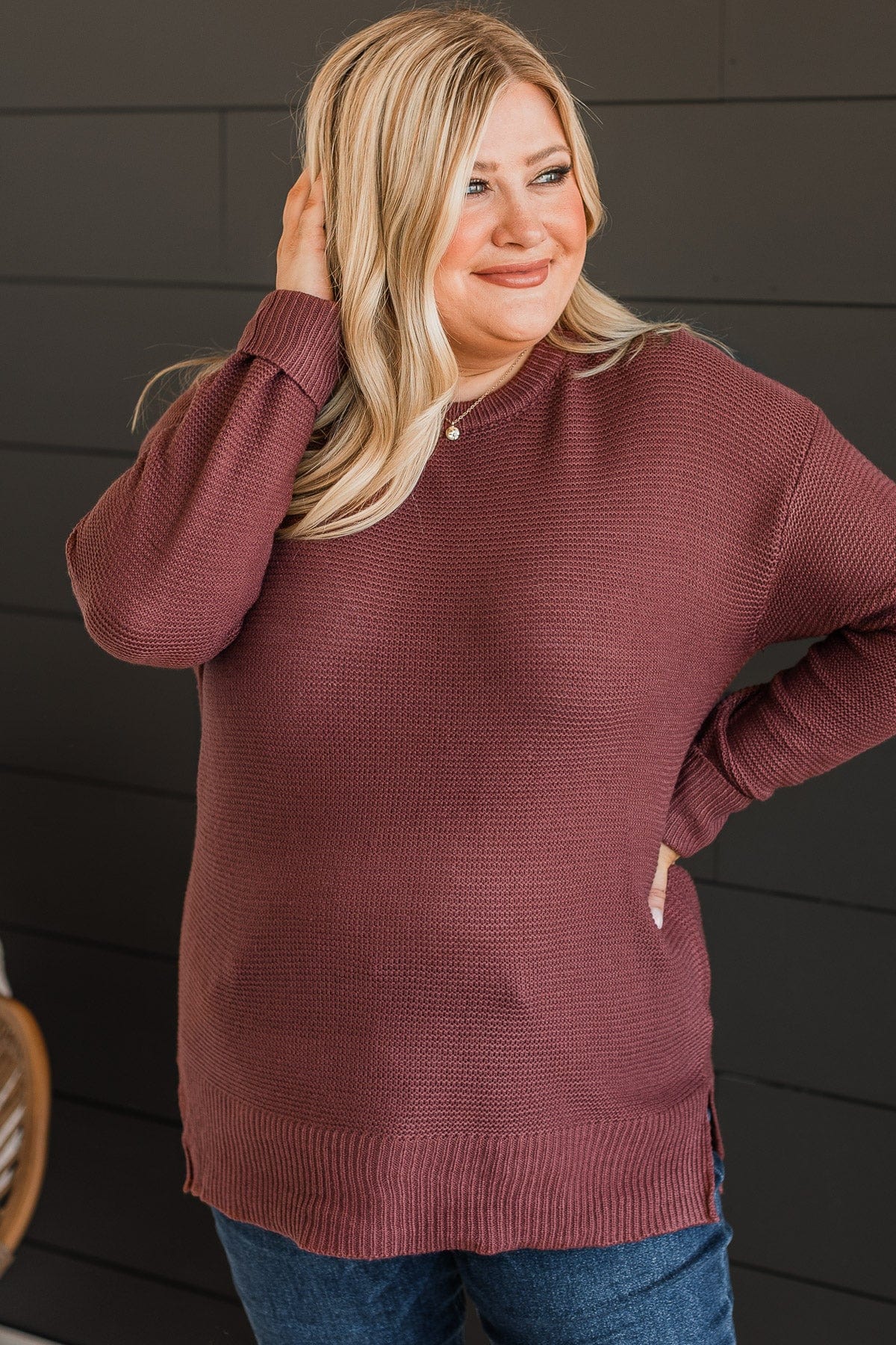 Be Fashionable Knit Sweater- Marsala