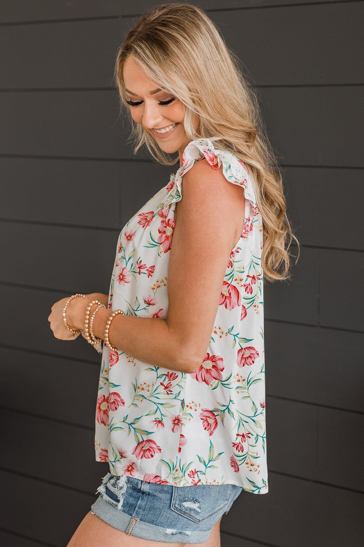 Living For This Floral Blouse- Ivory