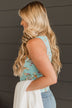 Love Out Loud Floral Tank Top- Aqua