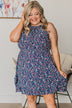 Cruise Through Town Floral Dress- Navy