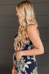Awaken My Love Floral Tank Top- Navy