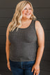 Make Your Point Knit Tank Top- Charcoal