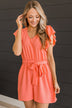 No Greater Feeling Knit Romper- Coral