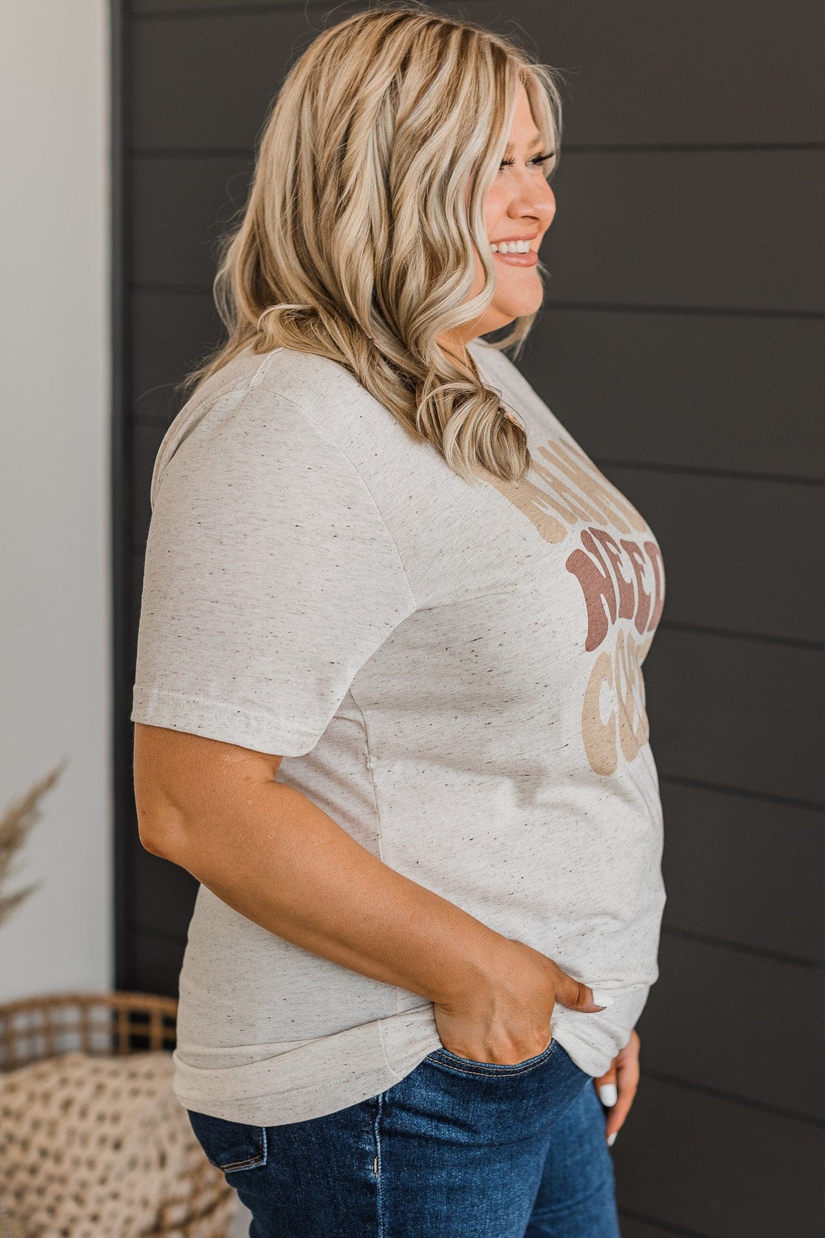 "Mama Needs Coffee" Graphic Tee- Oatmeal
