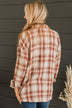Like Clockwork Plaid Button Top- Maroon
