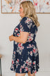 Meant For More Floral Dress- Dark Navy