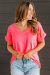 All The Best Short Sleeve Top- Neon Pink