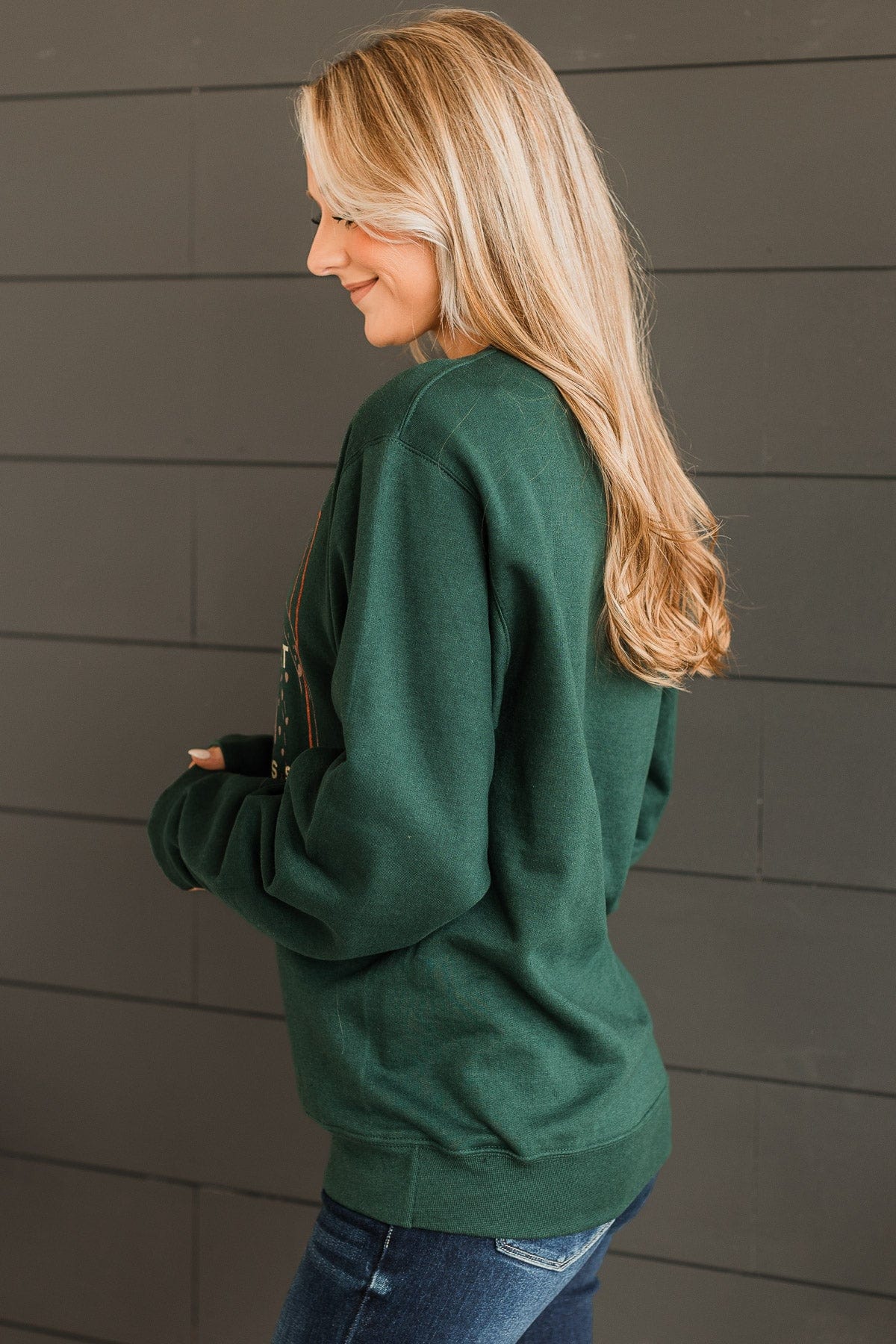 "Harvest Your Happiness" Crew Neck- Hunter Green