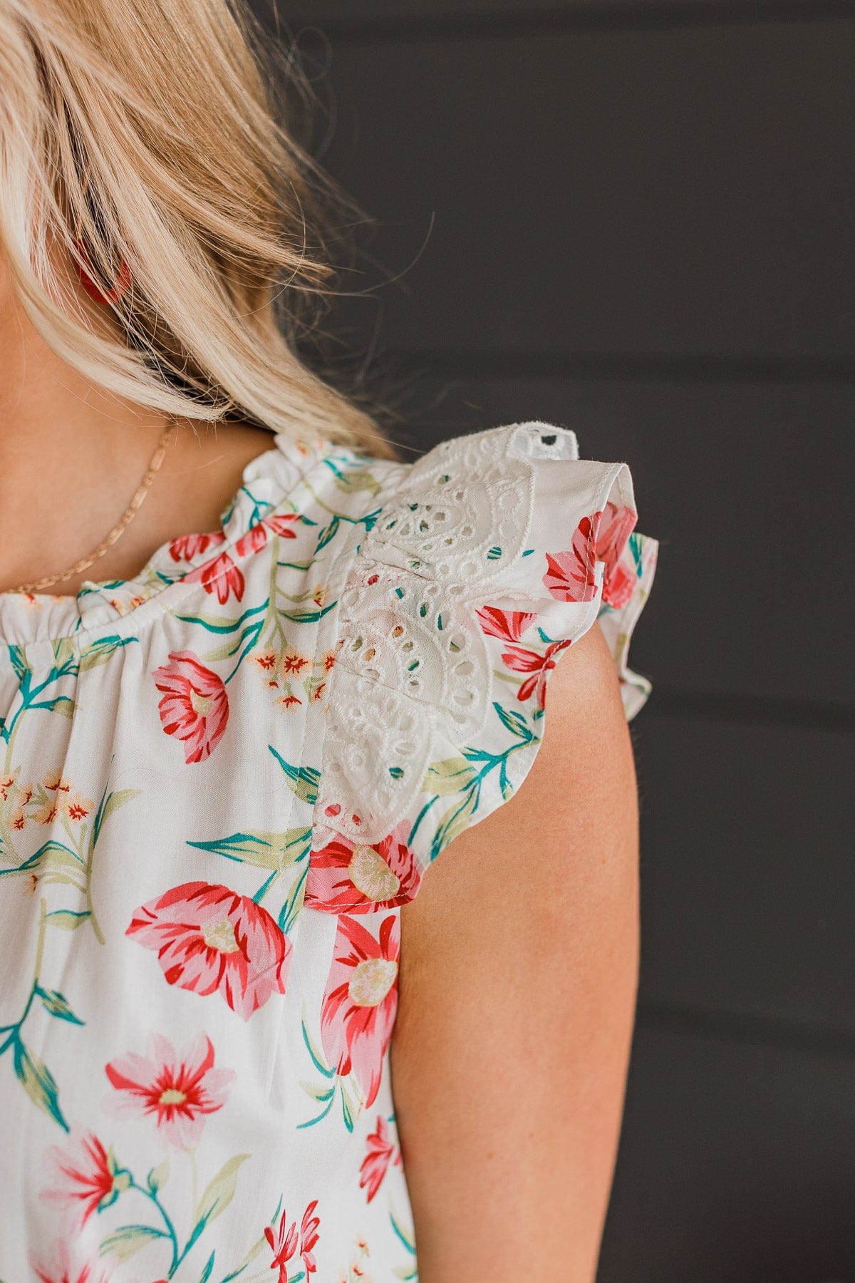 Living For This Floral Blouse- Ivory