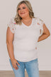 Take You There Ruffle Sleeve Top- Off-White