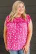Embracing The New Floral Top- Hot Pink