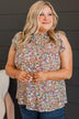 Blissfully Sweet Floral Top- Taupe