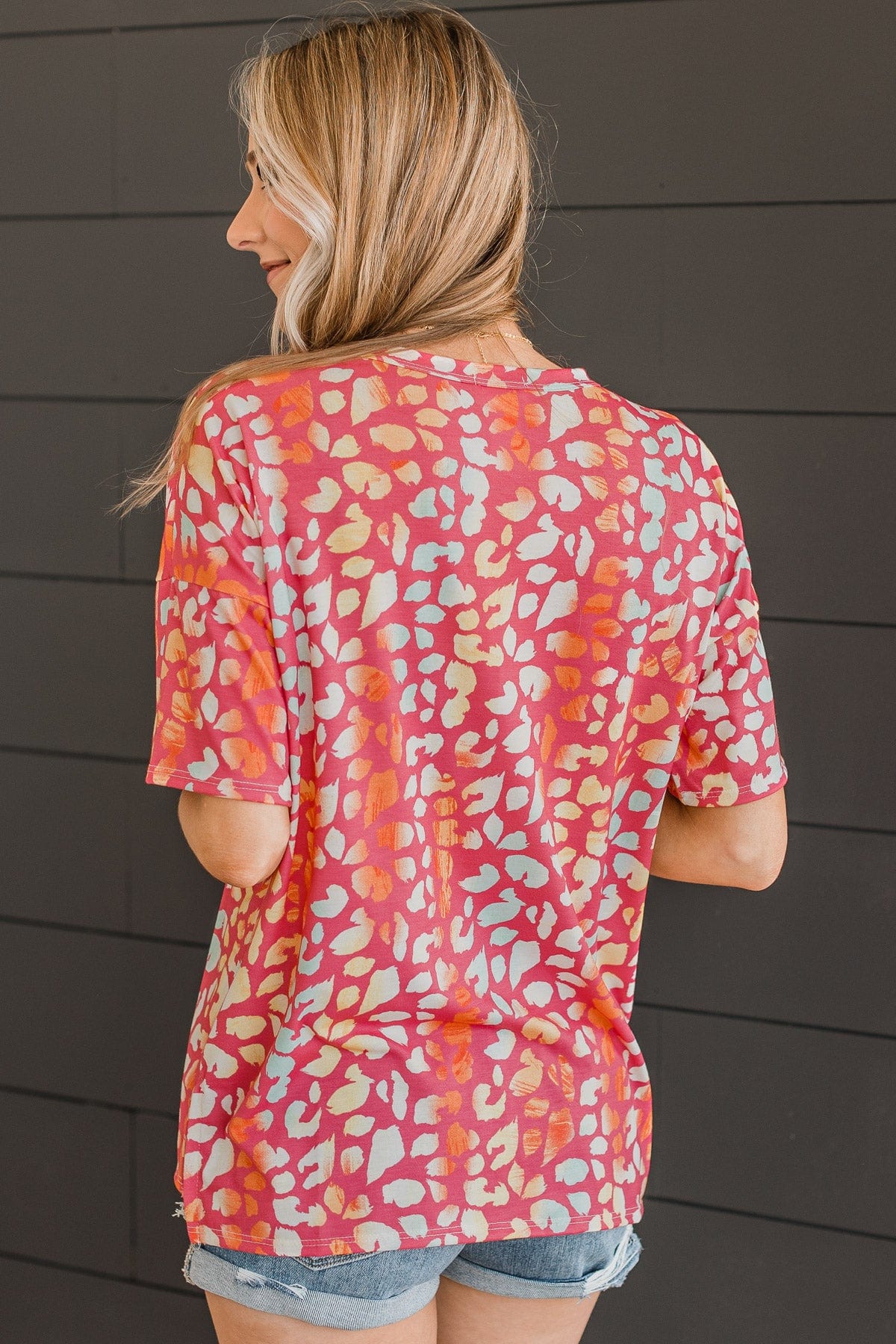 Memories Of You Printed Top- Pink