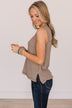 Genuine Smiles Waffle Knit Tank Top- Mocha