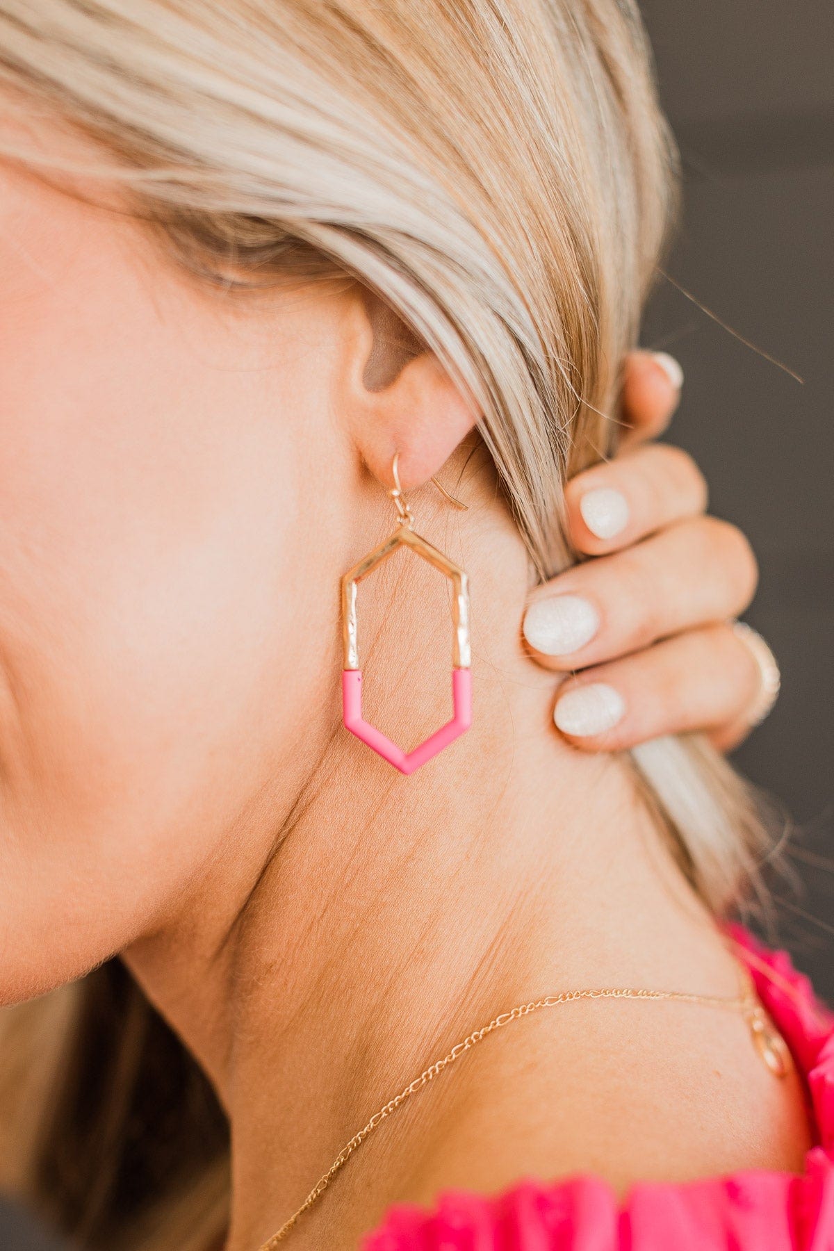 Stunning Addition Earrings- Gold & Pink