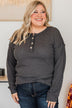 Hopeful Dreaming Knit Top- Charcoal