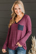 Already Impressed Knit Top- Burgundy