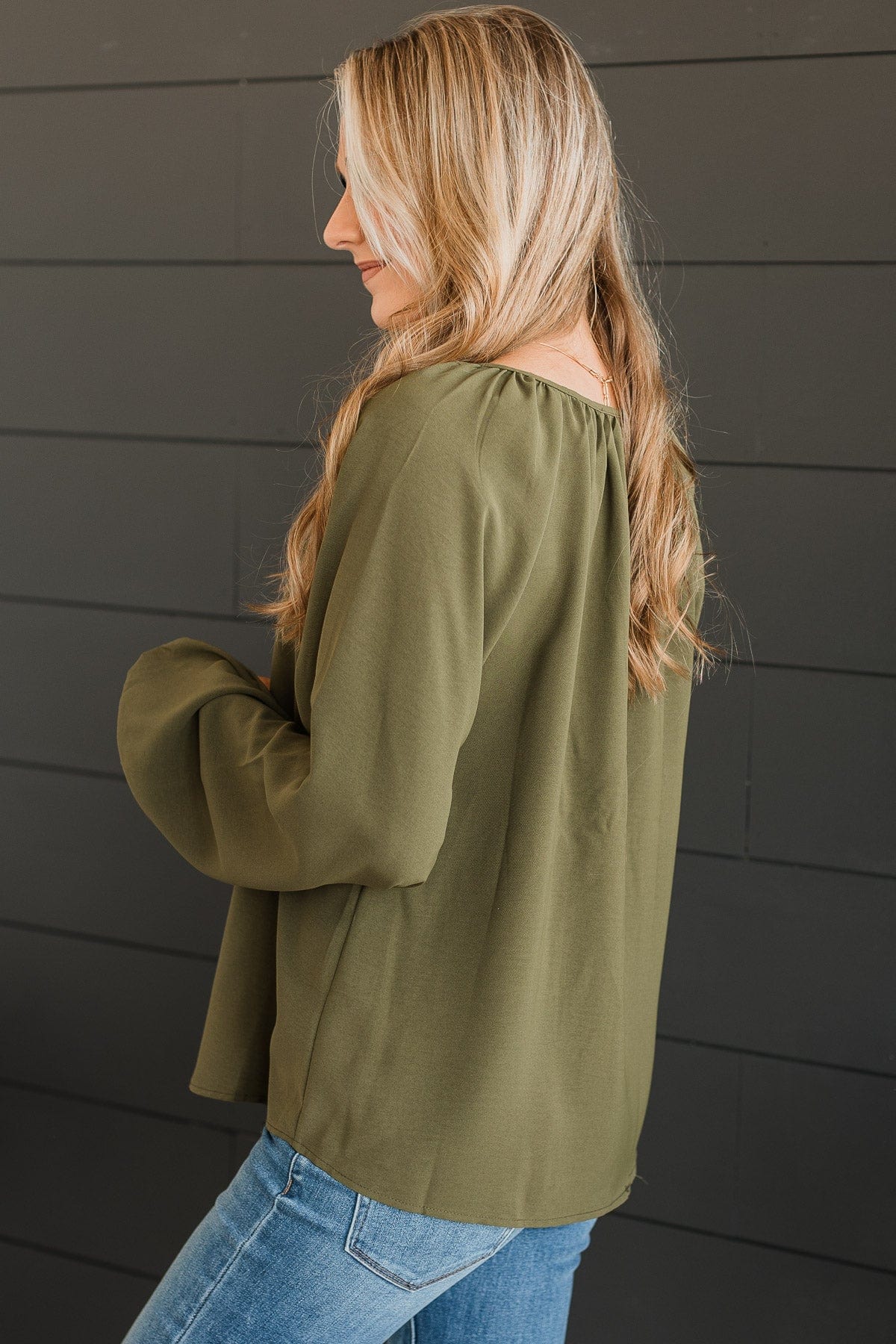 Always A Silver Lining Blouse- Olive
