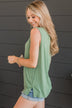 Never Without Your Love Tank Top- Dark Sage