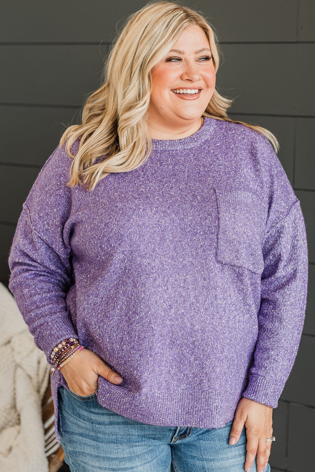 Plus size online purple sweater