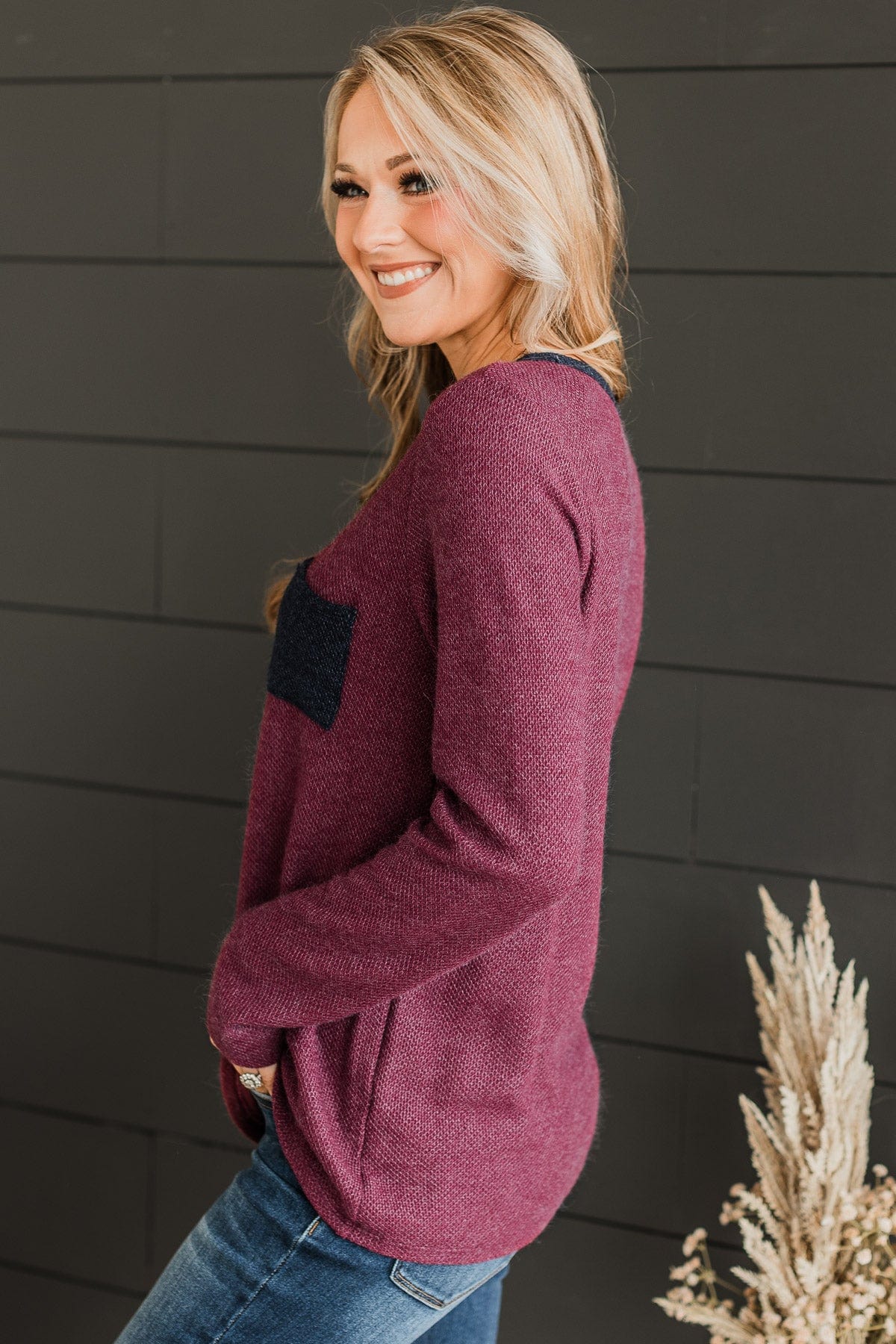 Already Impressed Knit Top- Burgundy