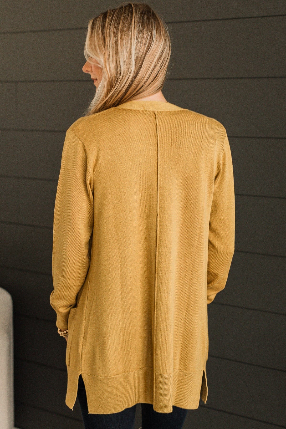 Can't Resist This Knit Cardigan- Goldenrod