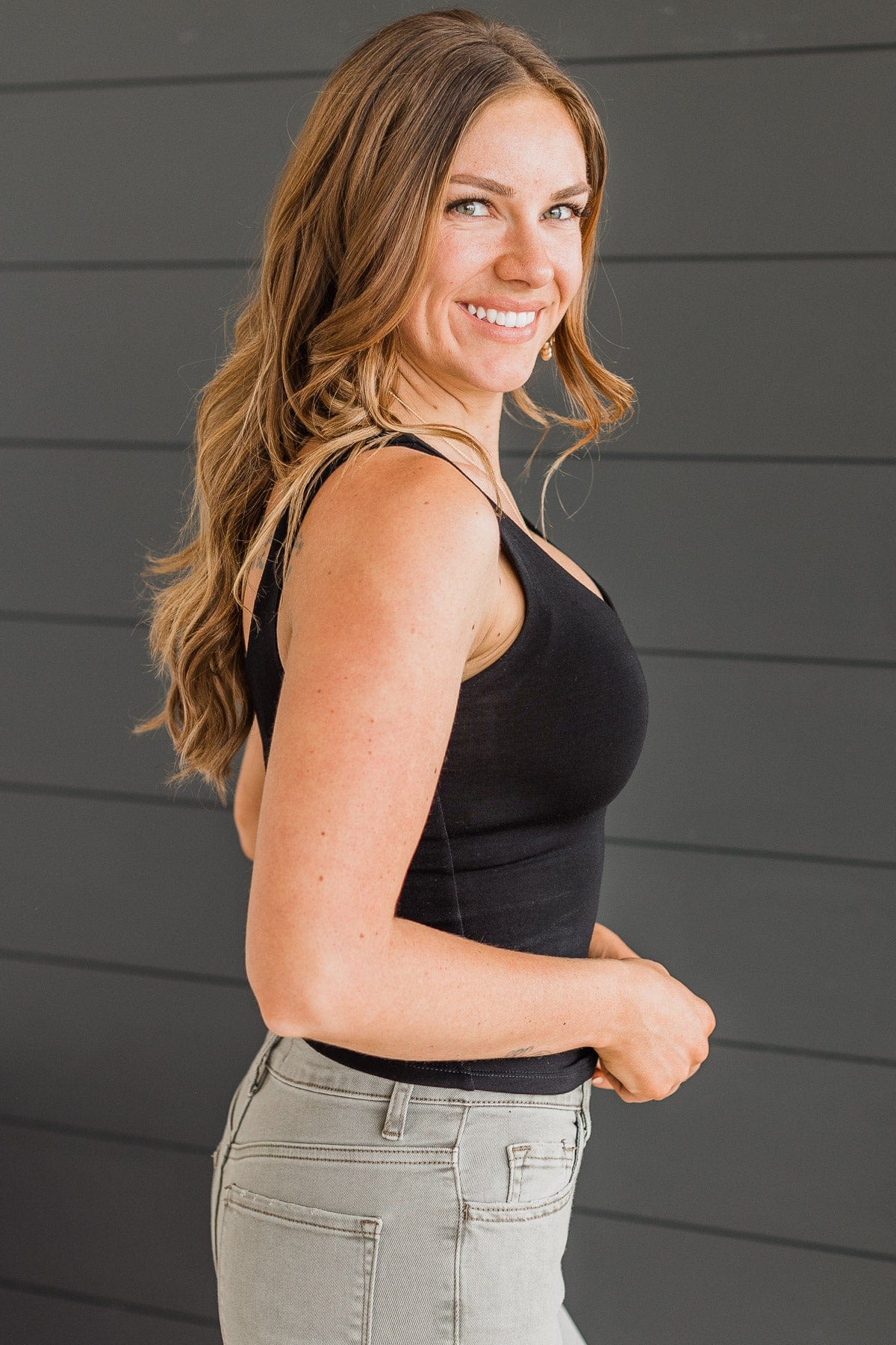 Isn't She Lovely Knit Tank Top- Black