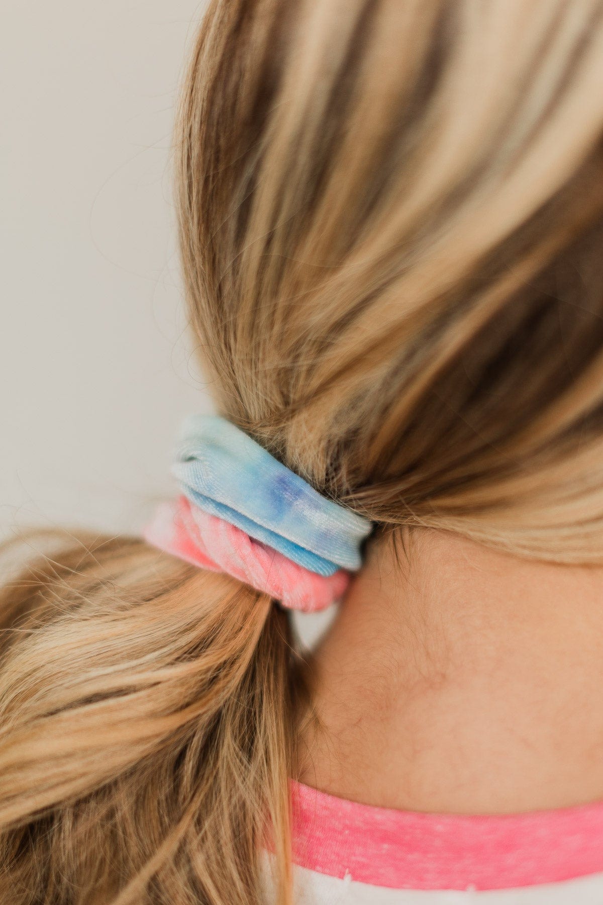 Make It Mine Scrunchie- Pink & Blue