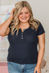 Waiting For My Invite Button Top- Dark Navy