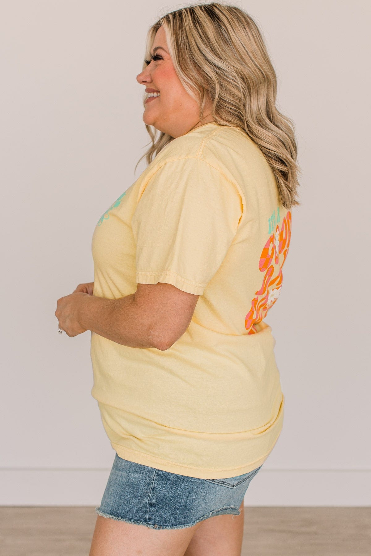 "Good Day For A Good Day" Graphic Tee- Light Yellow