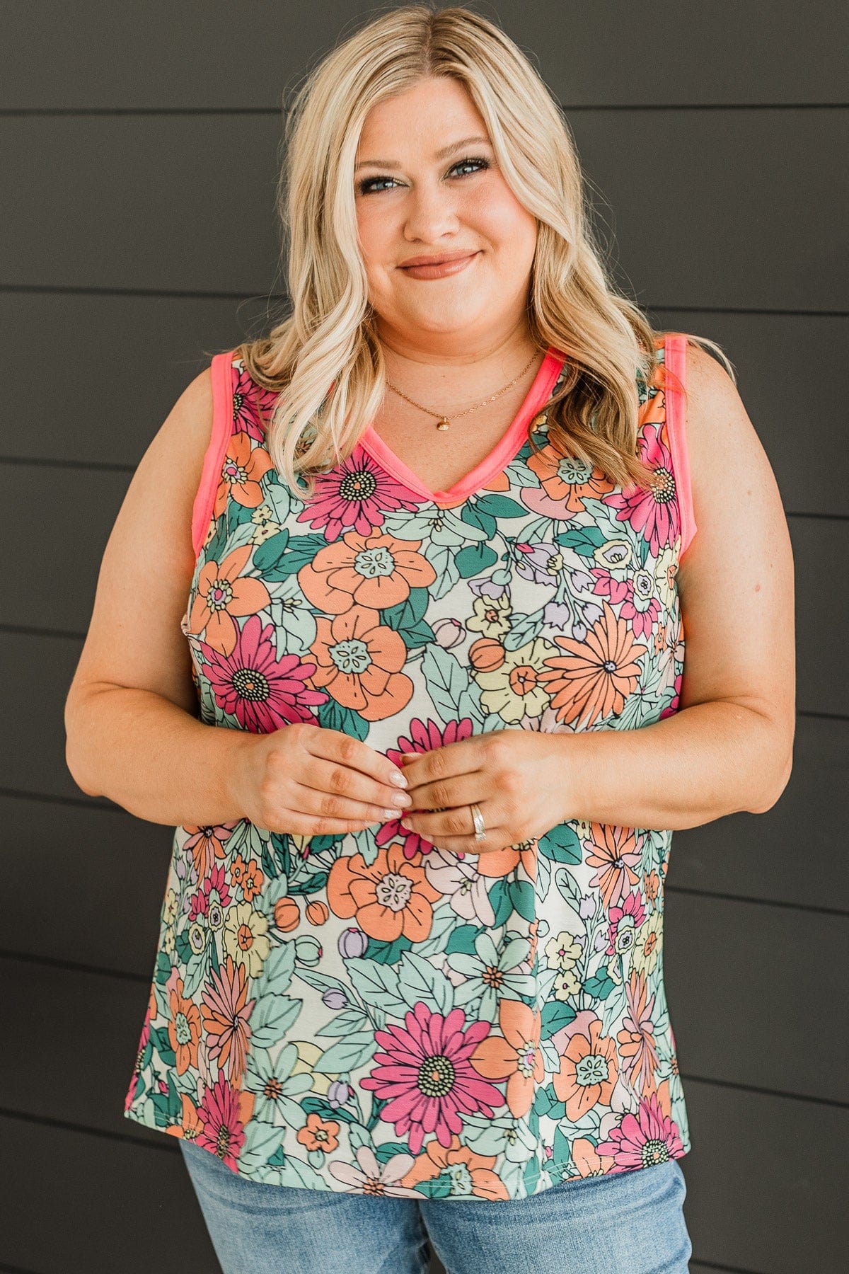 Endless Sunshine Floral Tank Top- Multi-Color