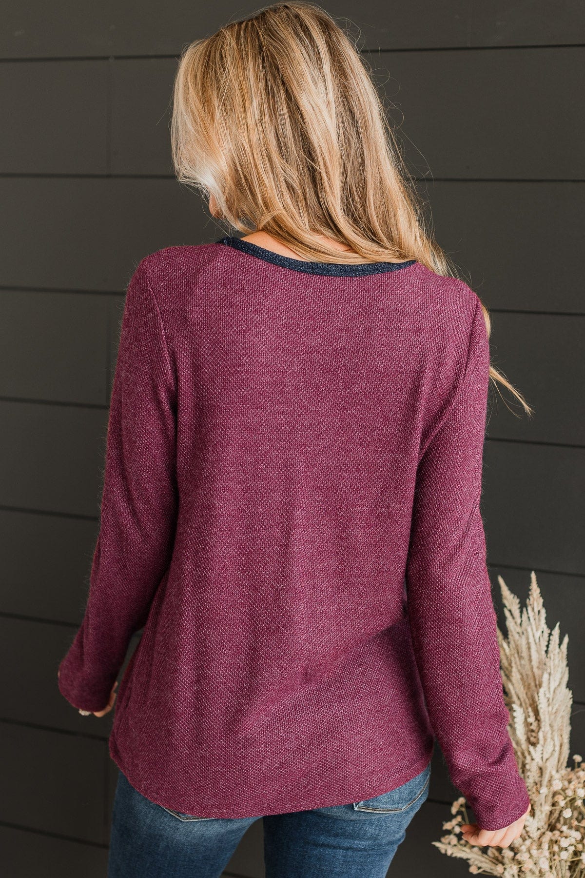 Already Impressed Knit Top- Burgundy