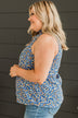 Sunny Desires Floral Tank Top- Royal Blue