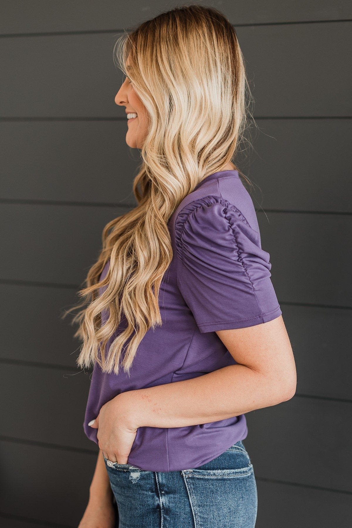 Feeling Wonderful Knit Top- Dusty Purple