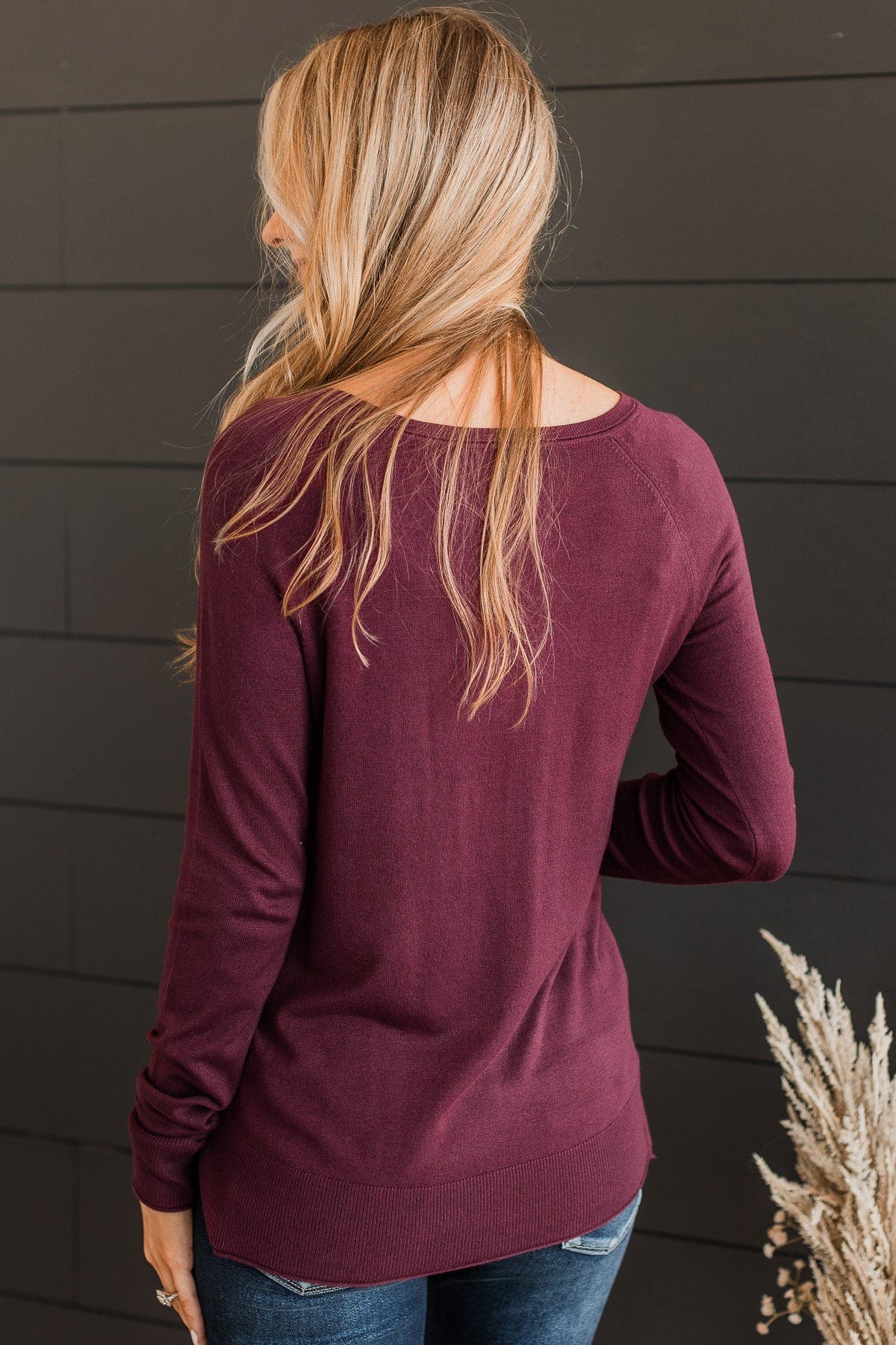 Whatever You Want Knit Sweater- Wine