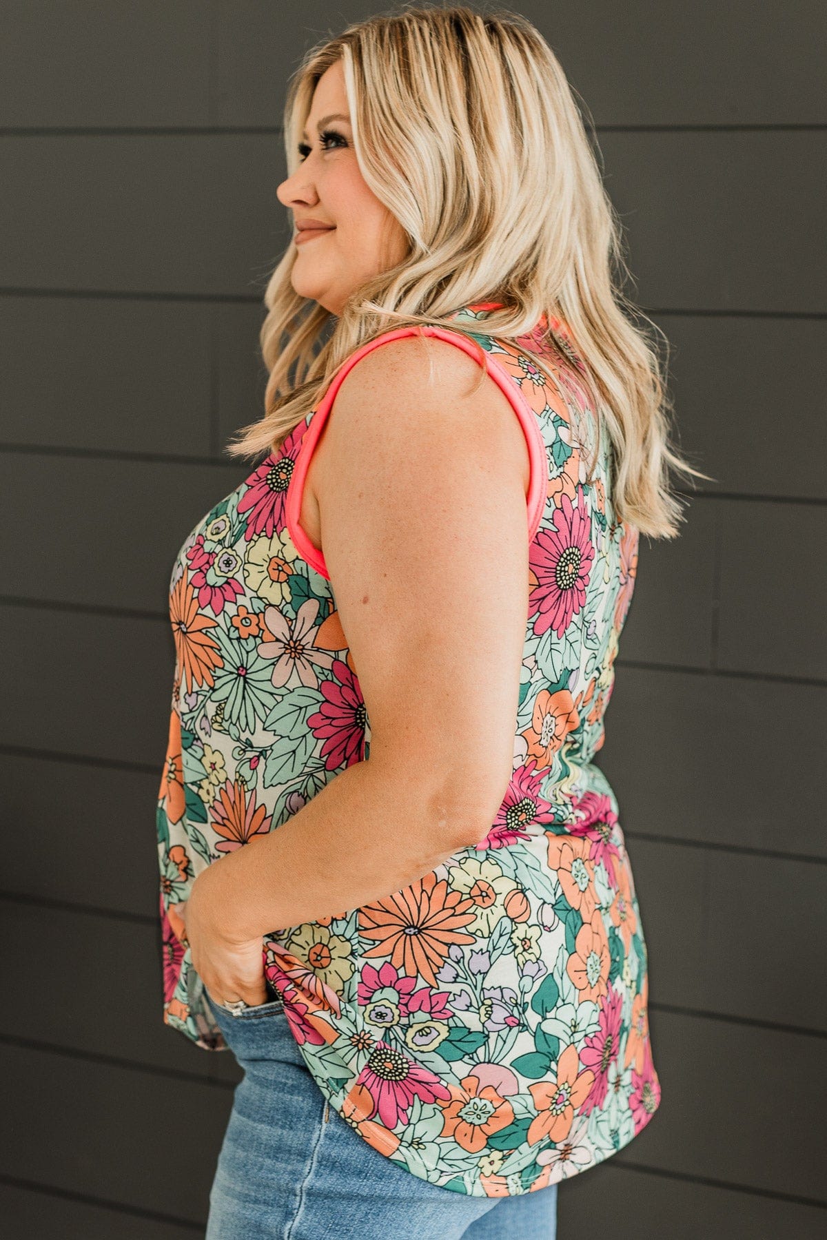 Endless Sunshine Floral Tank Top- Multi-Color