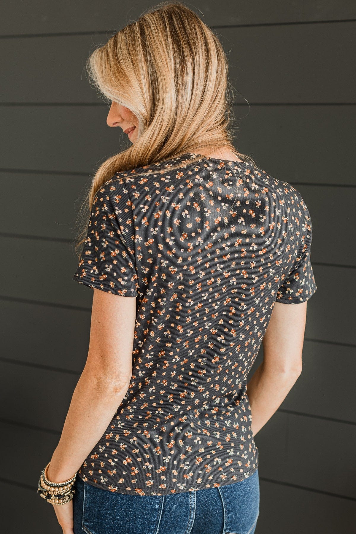 Make My Move Floral Top- Black